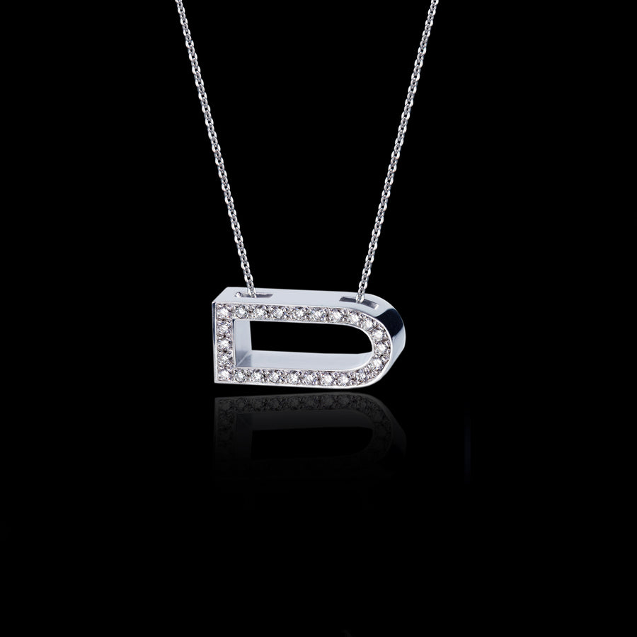 Alphabet diamond D pendant necklace by Stefano Canturi