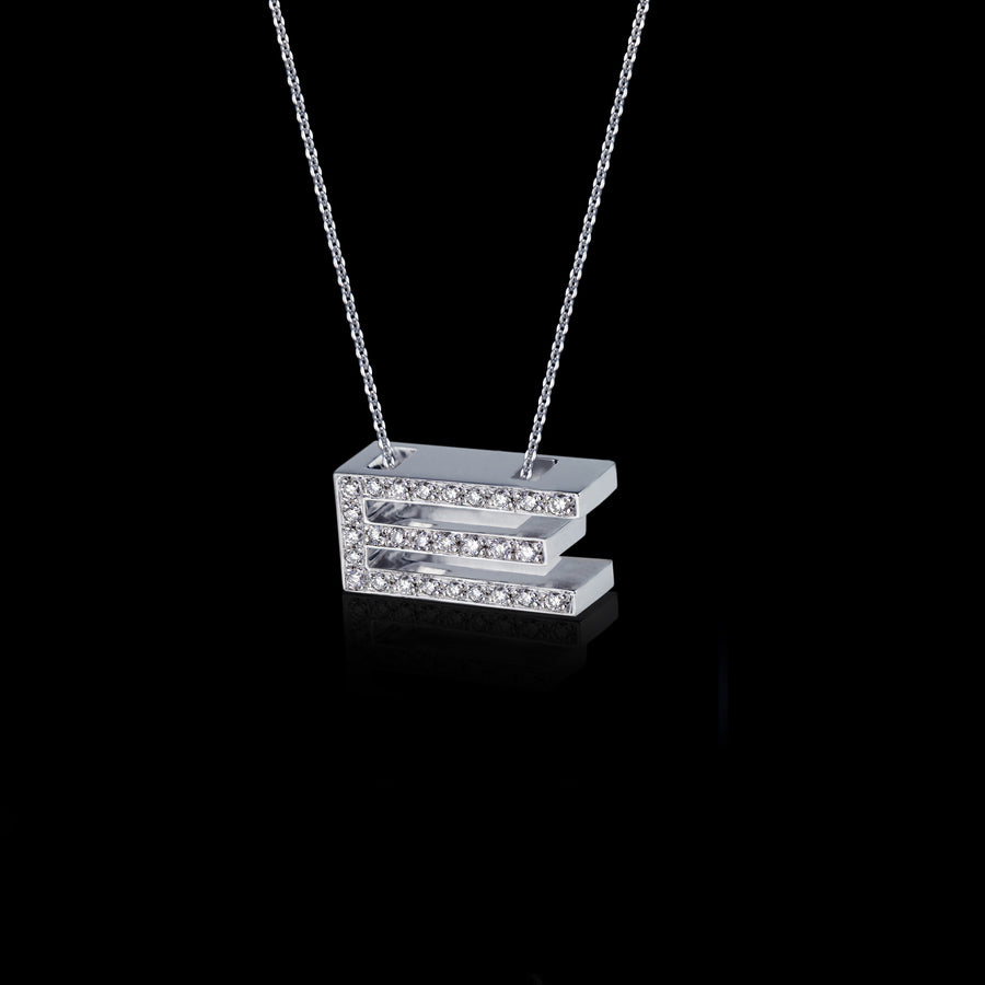 Alphabet diamond E pendant necklace by Stefano Canturi