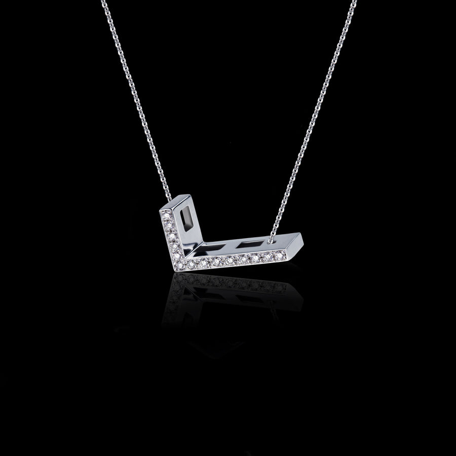 Alphabet diamond L pendant necklace by Stefano Canturi
