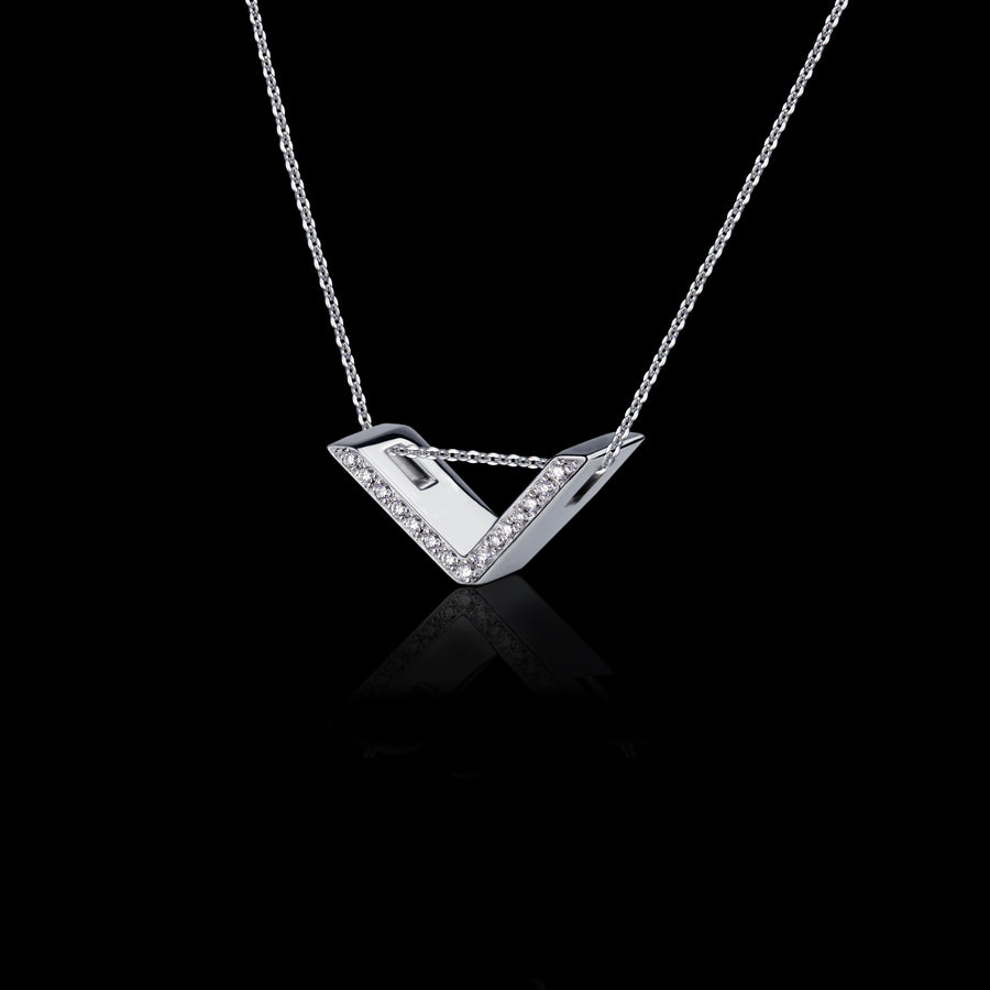 Alphabet diamond V pendant necklace by Stefano Canturi