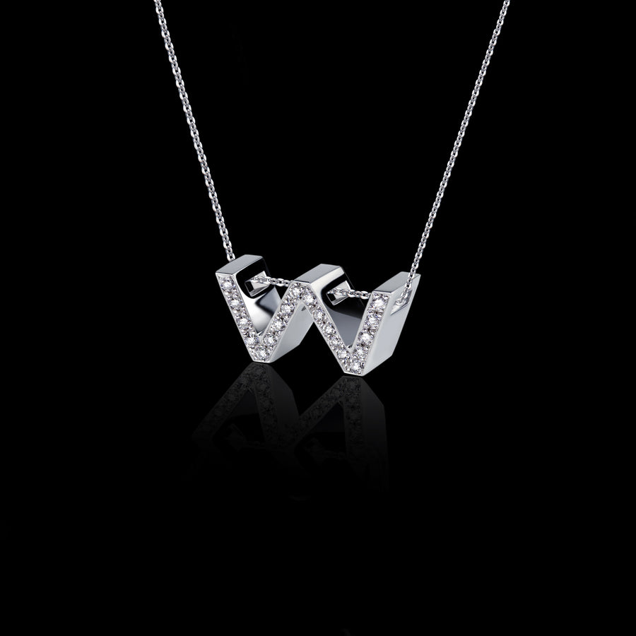 Alphabet diamond W pendant necklace by Stefano Canturi