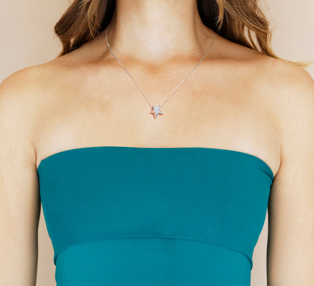 Odyssey diamond Small Star pendant necklace set in 18ct white gold by Stefano Canturi