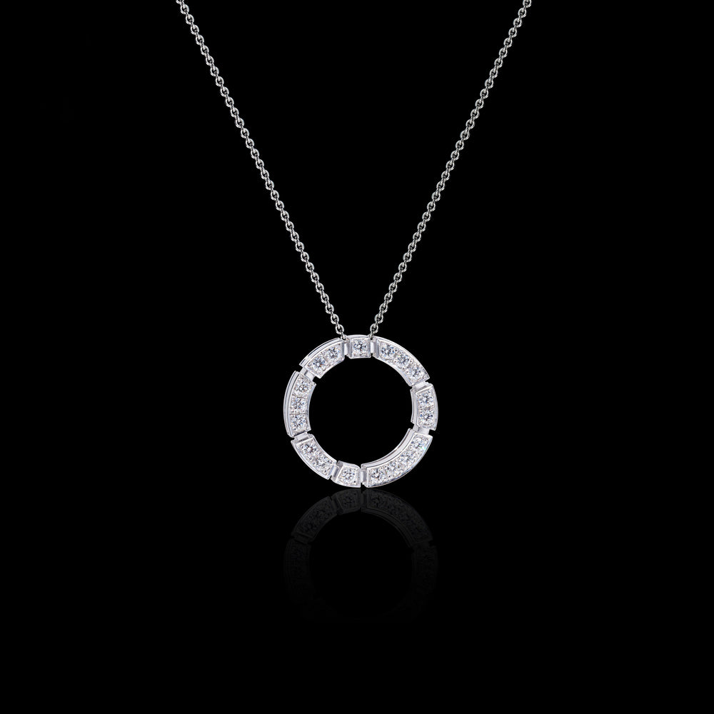 Regina circular diamond necklace in 18ct white gold by Stefano Canturi