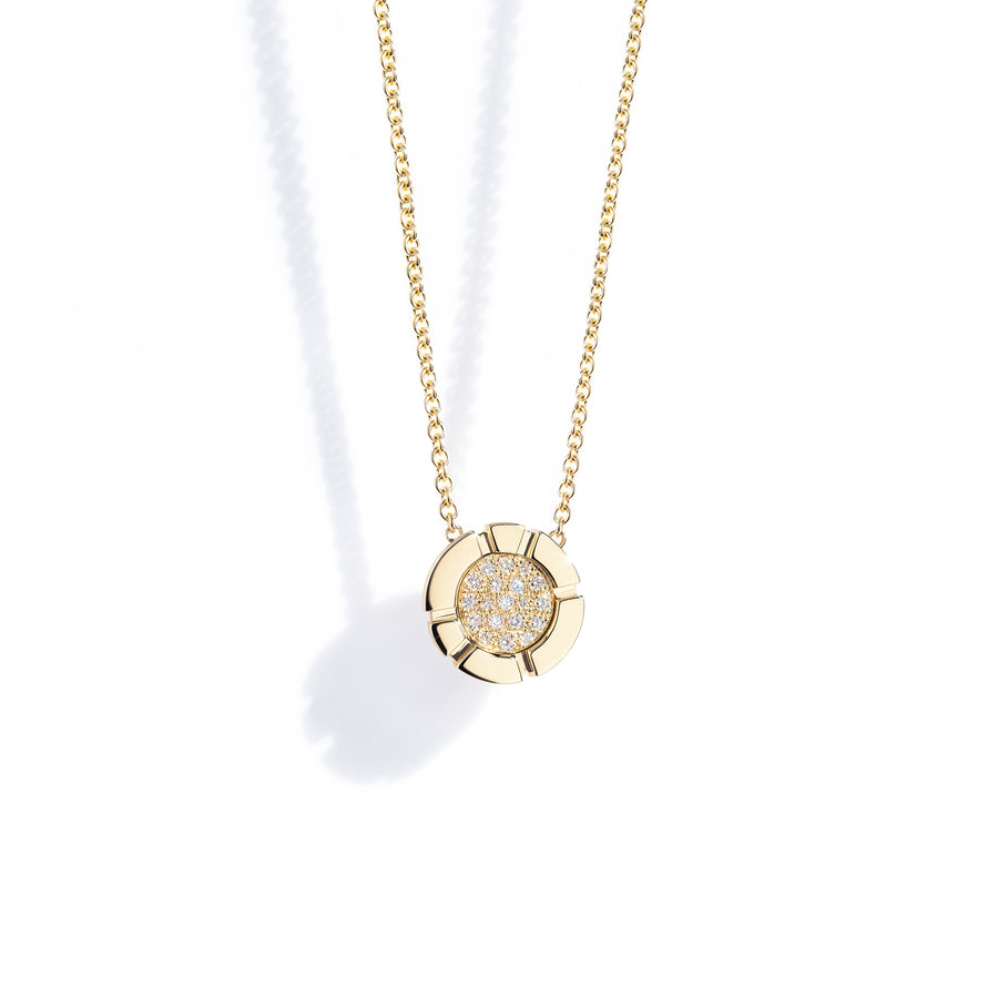 Regina pave diamond pendant in 18ct yellow gold by Stefano Canturi