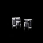 Cubism Australian black sapphire stud earrings set in 18ct white gold by Stefano Canturi