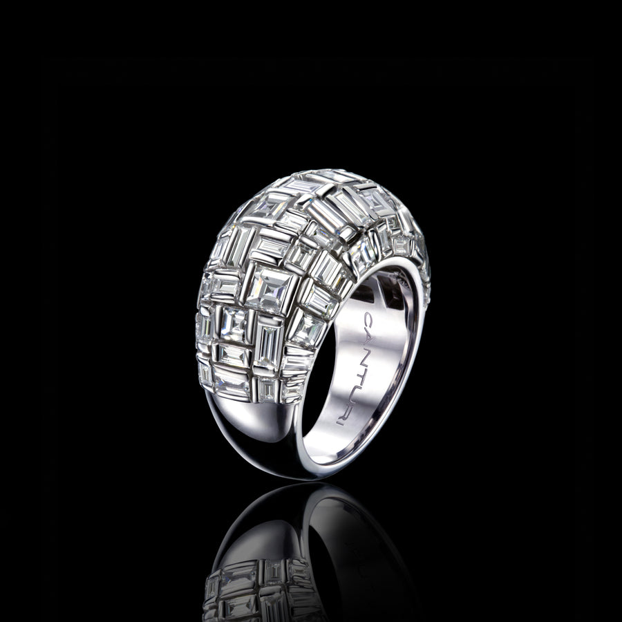 Cubism Superdome diamond ring in 18ct white gold by Stefano Canturi