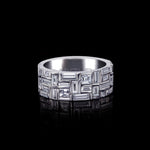 Elegant Classic Cubism diamond ring in 18ct white gold