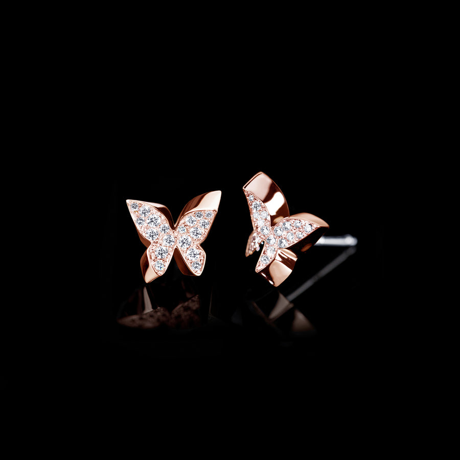 Odyssey diamond Butterfly earrings in 18ct pink gold by Stefano Canturi