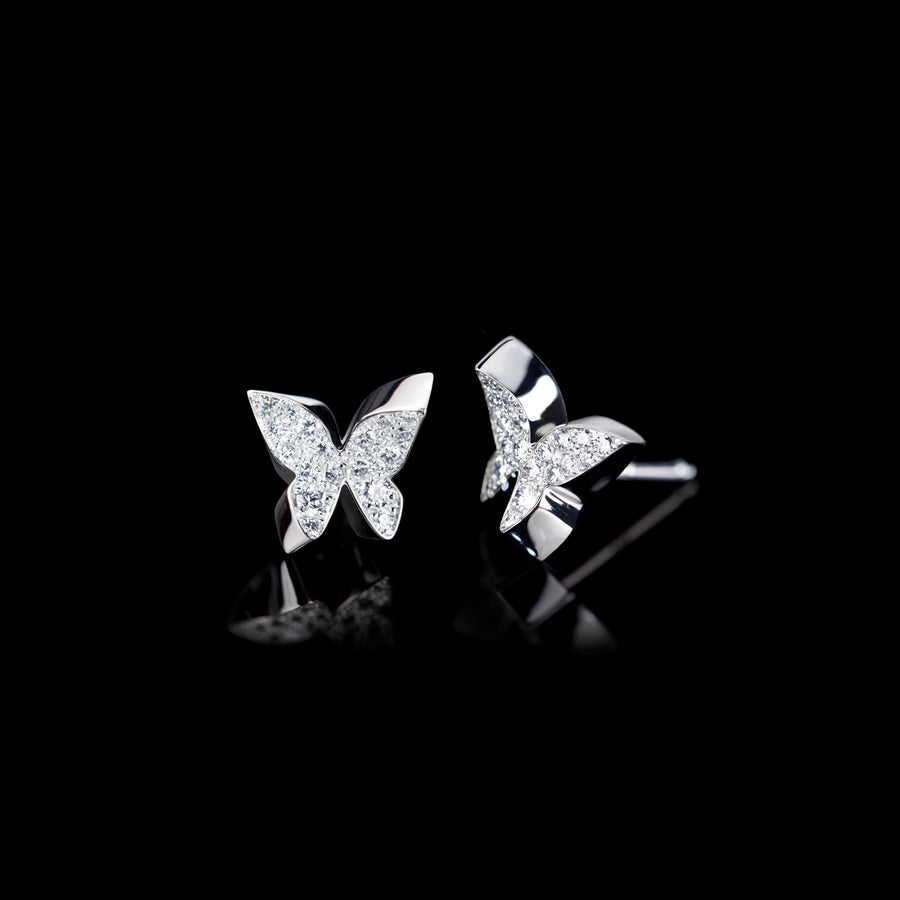 Butterfly diamond stud shop earrings