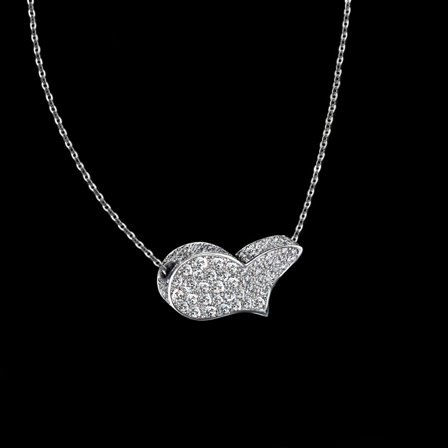 Odyssey diamond Heart pendant necklace set in 18ct white gold by Stefano Canturi