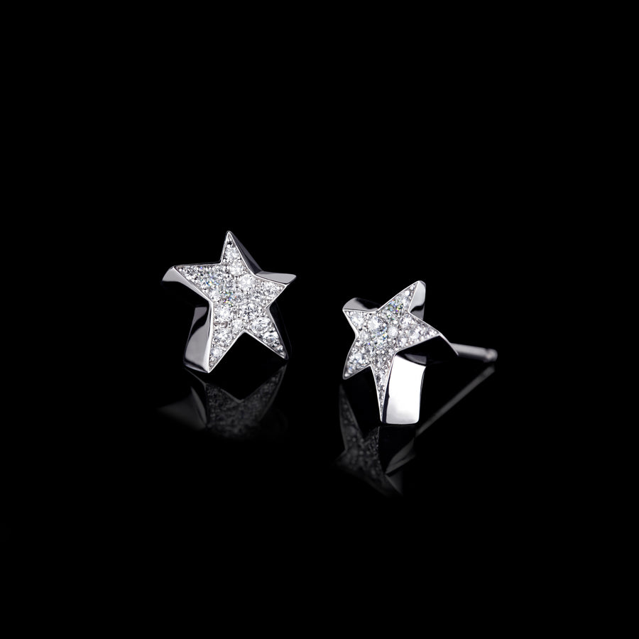 Odyssey diamond Star earrings in 18ct white gold by Stefano Canturi