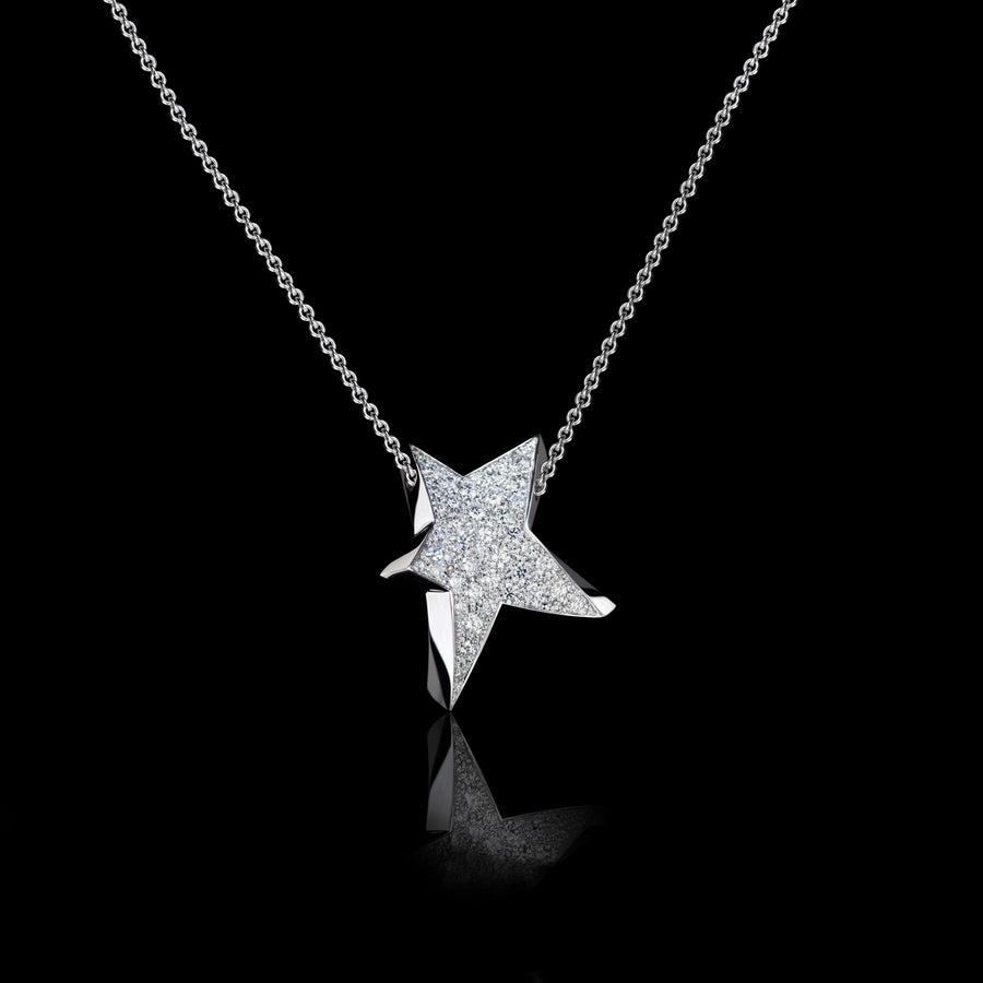 Odyssey diamond Large Star pendant necklace set in 18ct white gold by Stefano Canturi