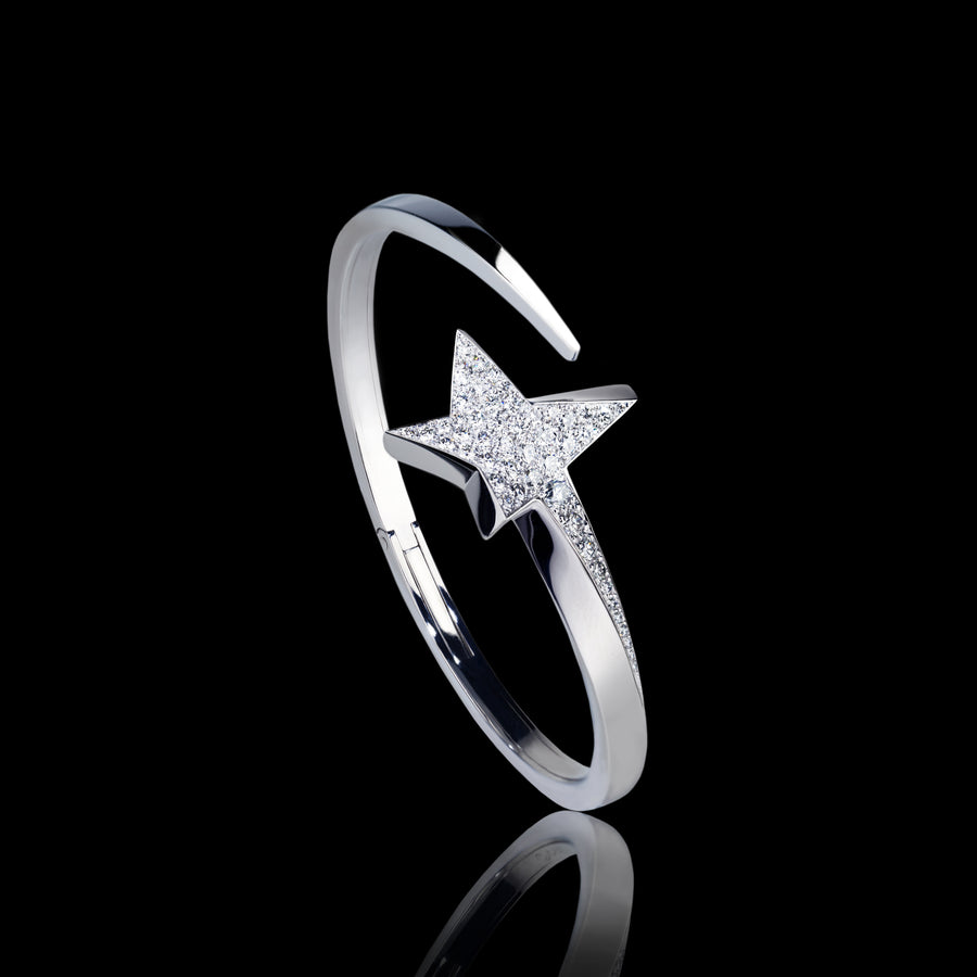 Odyssey diamond Star bangle set in 18ct white gold by Stefano Canturi