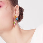 Cubism Colourburst drop earrings in 18ct yellow gold by Stefano Canturi