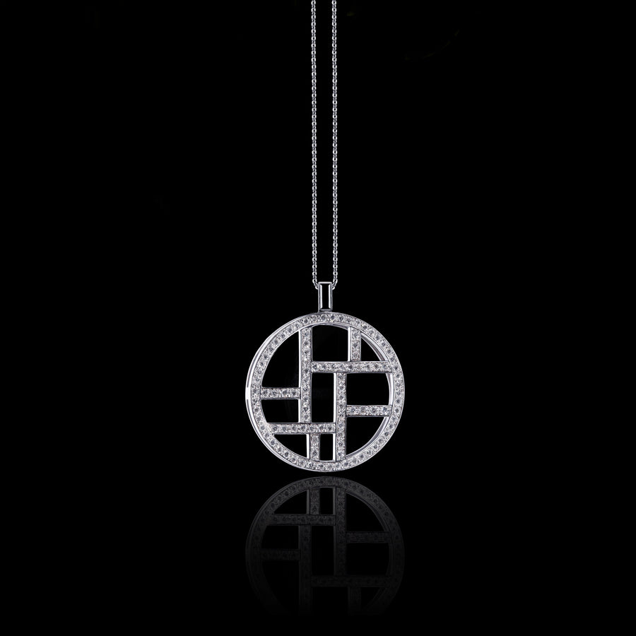 Metropolis diamond woven necklace in 18ct white gold by Stefano Canturi