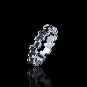 Cubism Radiant Australian Black sapphire ring in 18ct white gold by Stefano Canturi