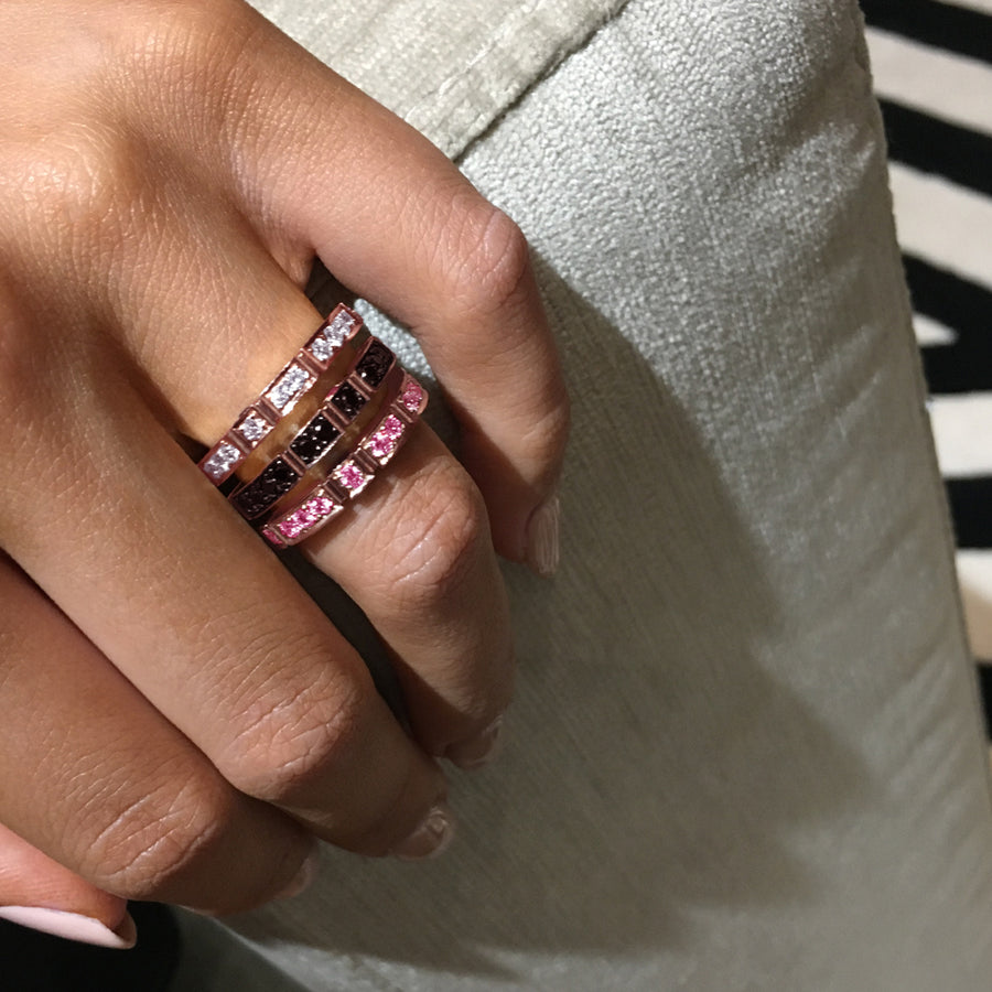 Regina Black Diamond Ruby Ring in 18ct Pink Gold by Stefano Canturi