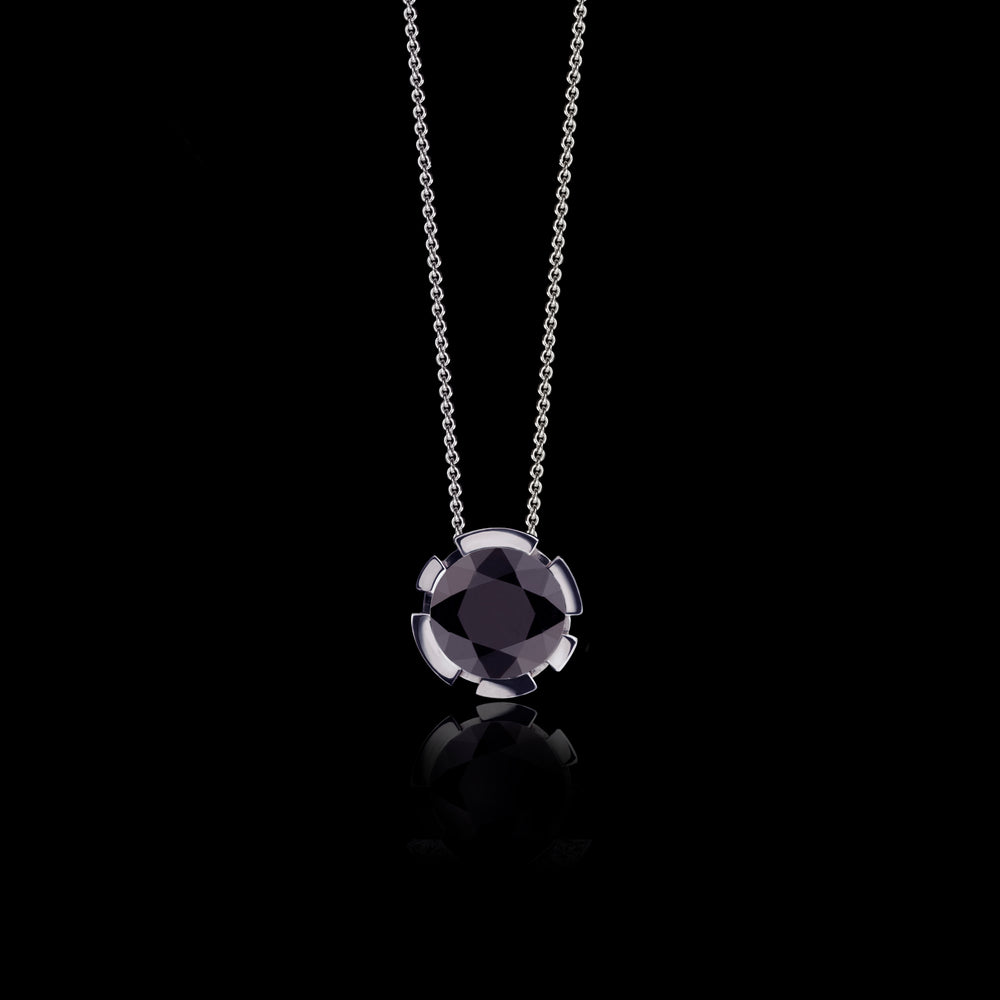 Regina Australian black sapphire necklace in 18ct white gold by Stefano Canturi