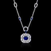 Regina blue sapphire and diamond neckpiece in 18ct white gold by Stefano Canturi
