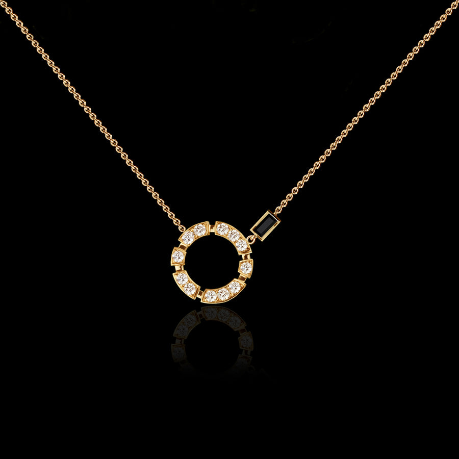 Regina diamond and Australian black sapphire necklace in 18ct yellow gold by Stefano Canturi