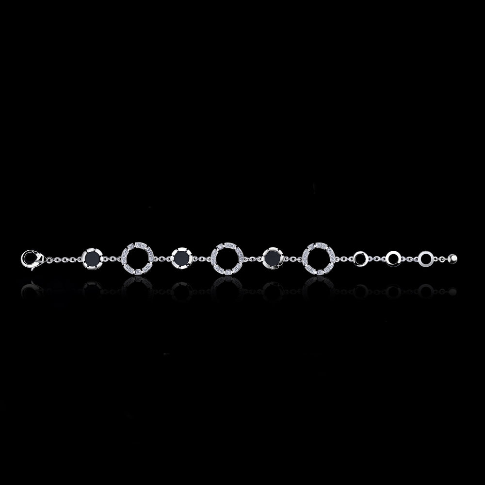 Regina diamond and onyx bracelet in 18ct white gold by Stefano Canturi