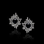 Stella Earrings featuring Diamonds and Australian Black Sapphires in 18ct white gold by Stefano Canturi