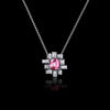 Stella diamond and pink sapphire necklace in 18ct white gold by Stefano Canturi