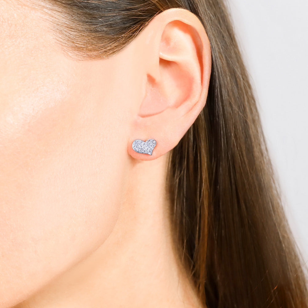 Odyssey diamond Heart earrings in 18ct white gold by Stefano Canturi